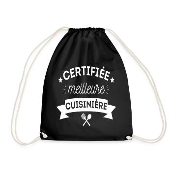 T shirt cuisine humour femme cuisinière cadeau - Sac de sport léger - noir - Devant