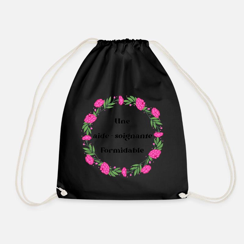 Une aide soignante formidable - couronne de fleurs - Sac de sport léger - noir