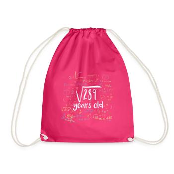 17th birthday - root of 289 - Drawstring Bag - fuchsia - Front