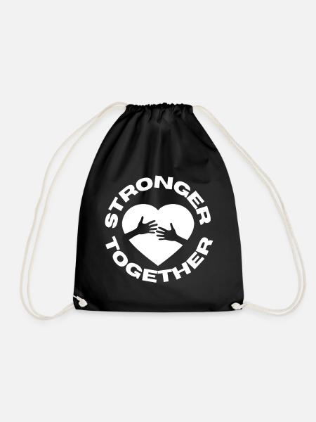 Strong together C19 Corona Covid Help Humanity - Turnbeutel - Schwarz
