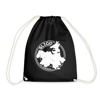 Sligo Ireland Map | County Outline Stamp - Drawstring Bag - black - Front