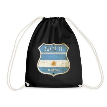Santa Fe Argentine Armoiries Drapeaux Design - Sac de sport léger - noir - Devant