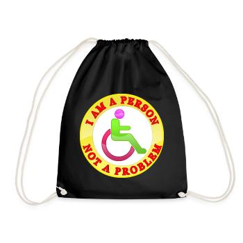 I Am a Person Not a Problem - Drawstring Bag - black - Front