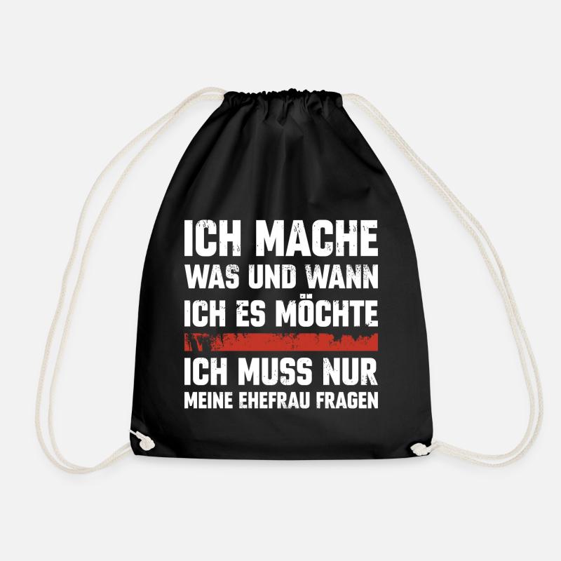 Lustiger Spruch Ehemann Ehefrau Geschenk Hochzeit - Turnbeutel - Schwarz
