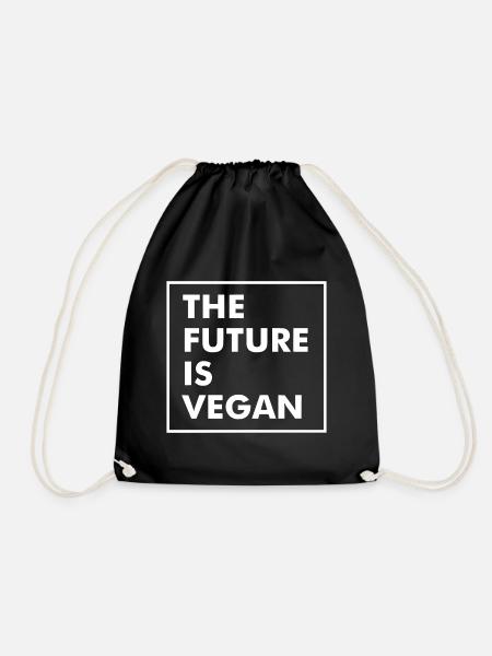 Go Vegan - Proud Vegan - 04 - neg - Drawstring Bag - black