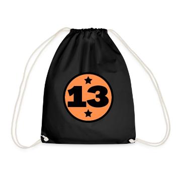 13 Treize Cercle Orange Noir âge anniversaire - Sac de sport léger - noir - Devant