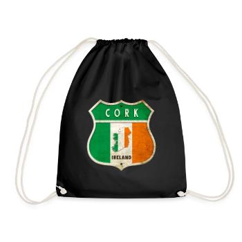 Cork Irlande Armoiries Drapeaux Design - Sac de sport léger - noir - Devant