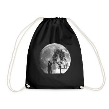 Saint Valentin, couple de pleine lune - Turnbeutel - Schwarz - Vorne