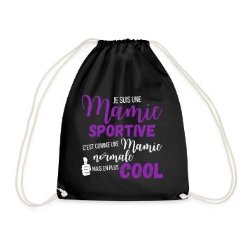 T shirt mamie sportive humour mamie cadeau - Sac de sport léger - noir - Devant