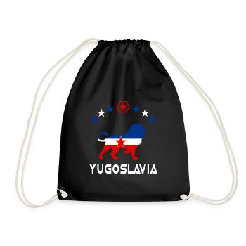 Yugoslavia lion design - Drawstring Bag - black - Front