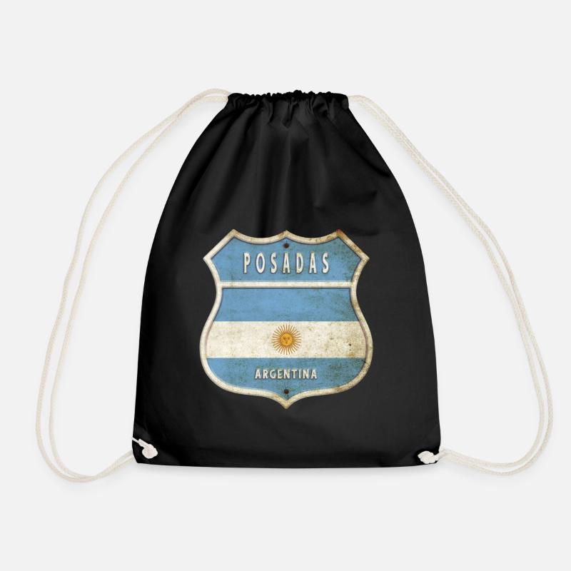 Posadas Argentinien Wappen Flaggen Design - Turnbeutel - Schwarz