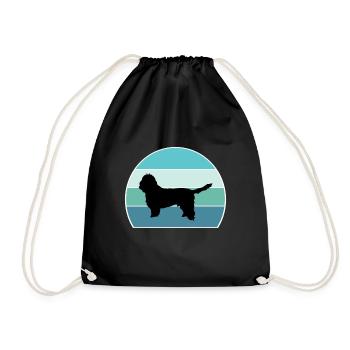 Basset Griffon Vendeen Petit Dog Silhouette Vintag - Turnbeutel - Schwarz - Vorne