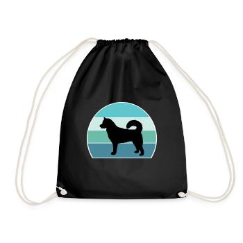 Ostsibirische Laika Dog Silhouette Vintage Sonnenuntergang - Turnbeutel - Schwarz - Vorne
