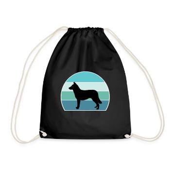 Lapponian Herder Dog Silhouette Vintage Sunset pour - Sac de sport léger - noir - Devant