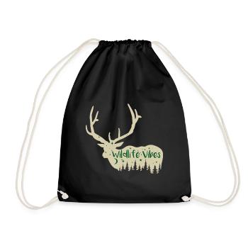 Funny Hunting Quote Wild Life Vibes - Drawstring Bag - black - Front