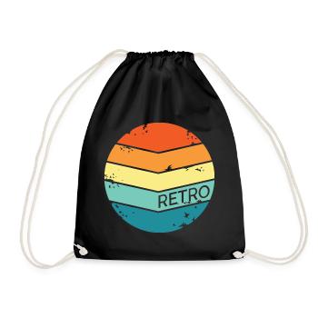 retro symbol kreis Kreise Logo symbole classic - Turnbeutel - Schwarz - Vorne