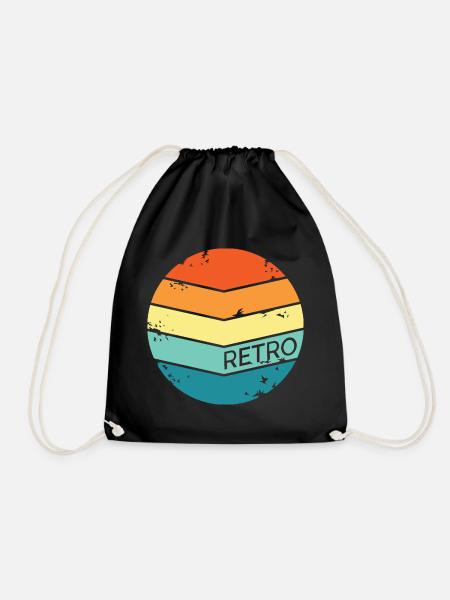 retro symbol kreis Kreise Logo symbole classic - Turnbeutel - Schwarz