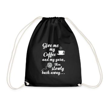 Citation de couture Donnez-moi mon café et mon fil et retour A - Sac de sport léger - noir - Devant