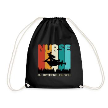 Nurse Quote Witch Nurse I Will Be There For You - Drawstring Bag - black - Front