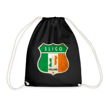 Sligo Ireland Coat of Arms Flags Design - Drawstring Bag - black - Front