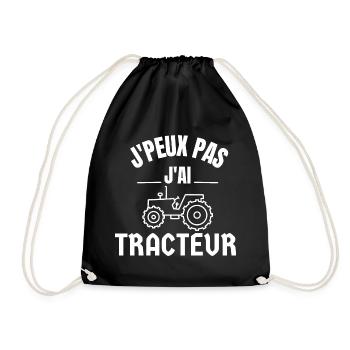 J'Peux Pas J'Ai Tracteur - Sac de sport léger - noir - Devant