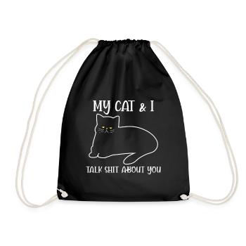 Cat Citation Mon chat et je parle de toi Chat noir - Sac de sport léger - noir - Devant