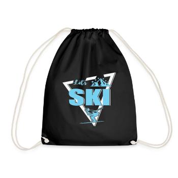 Ski Quote Retro Ski Vintage 80er 90er Let's Ski - Turnbeutel - Schwarz - Vorne