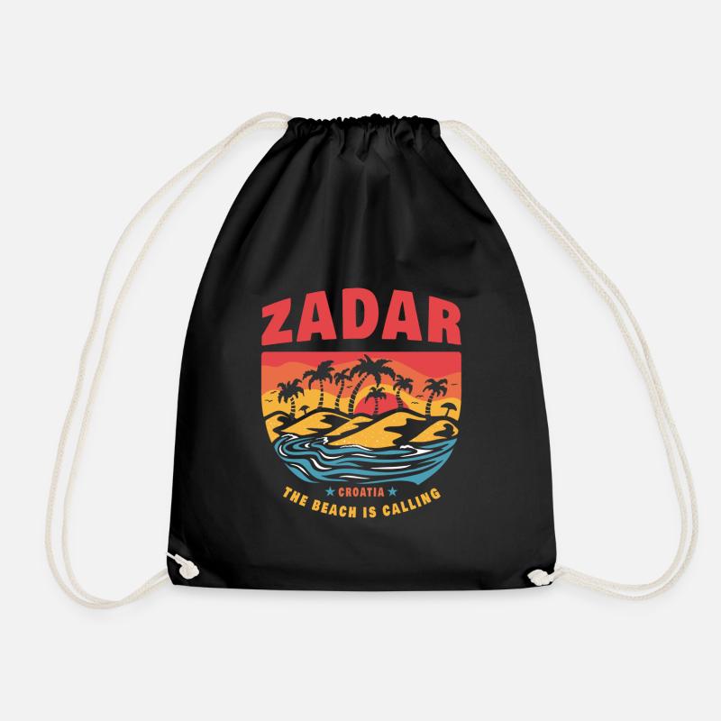 Zadar Kroatien Beach Design - Turnbeutel - Schwarz