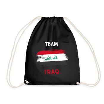 Team Iraq flag design - Drawstring Bag - black - Front