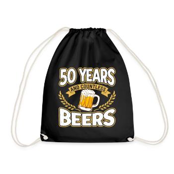 50 years of beer - Drawstring Bag - black - Front