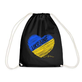 Ukraine Flag - Pray For Ukraine - Viva Ukraine - Drawstring Bag - black - Front