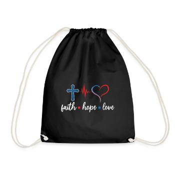 Nurse Quote Faith Hope Love Student Medical Nurse - Drawstring Bag - black - Front