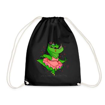 Monster Ballerina | Monster Ballet Dancer - Drawstring Bag - black - Front