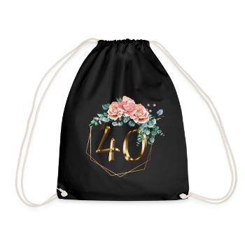 40 ans anniversaire Or 40e anniversaire Gold Graphiques - Sac de sport léger - noir - Devant