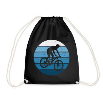Mountainbike Radfahren Mountainbiker Radfahrer - Turnbeutel - Schwarz - Vorne