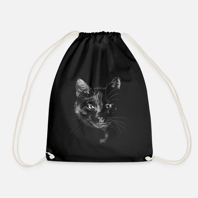 Schwarze Katze - Turnbeutel - Schwarz
