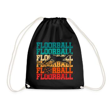 Floorball Player Floorball Floorball - Drawstring Bag - black - Front