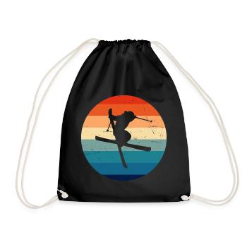 Slopestyle Freestyle Ski Women's Ski Freestyle - Drawstring Bag - black - Front