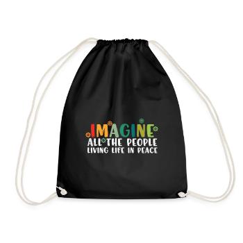 Tous les gens imaginent vivre en paix - Sac de sport léger - noir - Devant