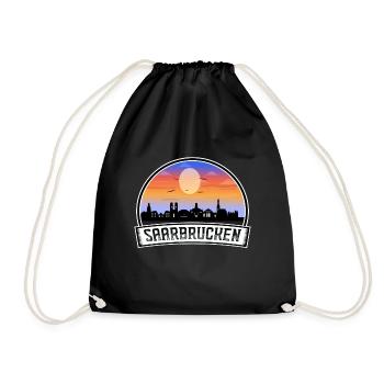 Sarrebruck Allemagne Skyline Vintage Sunset Travel - Sac de sport léger - noir - Devant