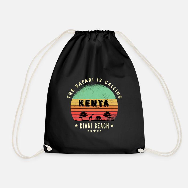 Diani Beach Kenia Safari Design - Turnbeutel - Schwarz