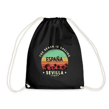 Sevilla Spanien Strand Design - Turnbeutel - Schwarz - Vorne