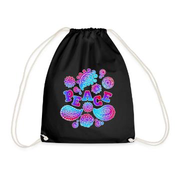 Peace Slogan Mouvement pour la paix Peace Love - Sac de sport léger - noir - Devant
