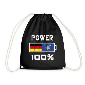 Deutschland und Kosovo Power 100% - Turnbeutel - Schwarz - Vorne