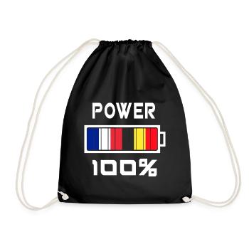 Belgium and France power 100% - Drawstring Bag - black - Front