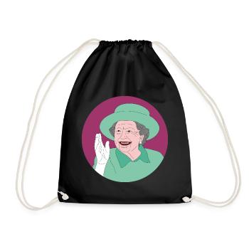 Retro shirt design of Queen Elizabeth II. - Drawstring Bag - black - Front
