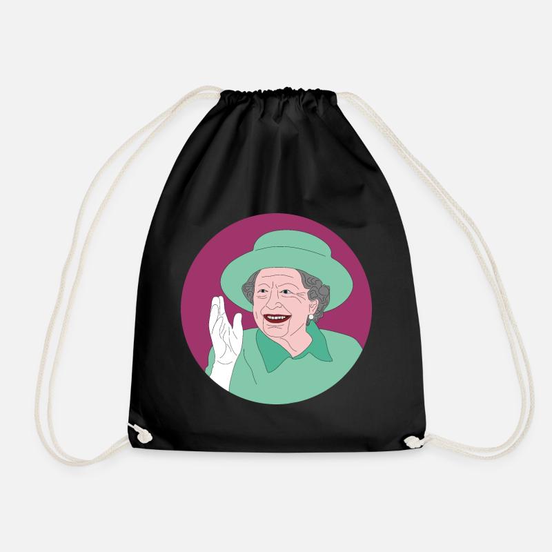Retro Shirt Design der Queen Elisabeth II. - Turnbeutel - Schwarz