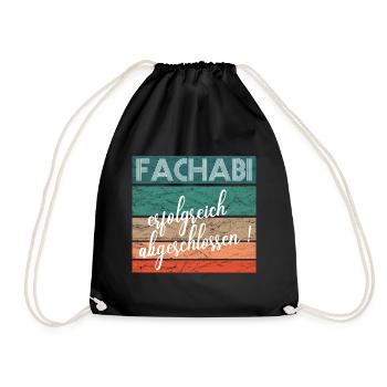 Fachabitur Fachabi Schulabschluss Geschenk - Turnbeutel - Schwarz - Vorne