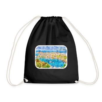Dinde Aquarelle Esquisse Dessinée à la main Illustration - Sac de sport léger - noir - Devant
