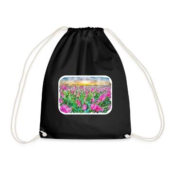 Pays-Bas Aquarelle Esquisse Dessinée Illustration - Sac de sport léger - noir - Devant